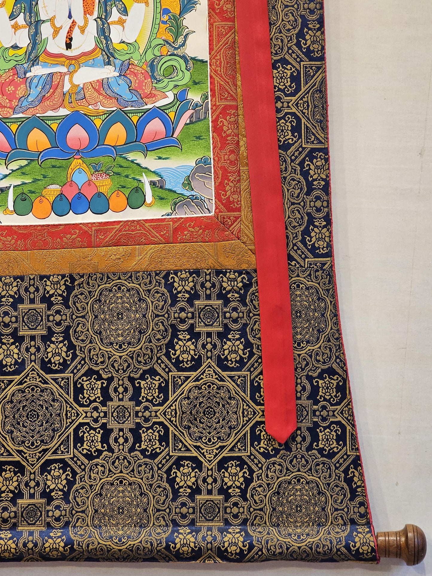 Chyangresi Border Thangka | Tibetan Avalokiteshvara Wall Art | Spiritual Buddhist Home Decor Gift