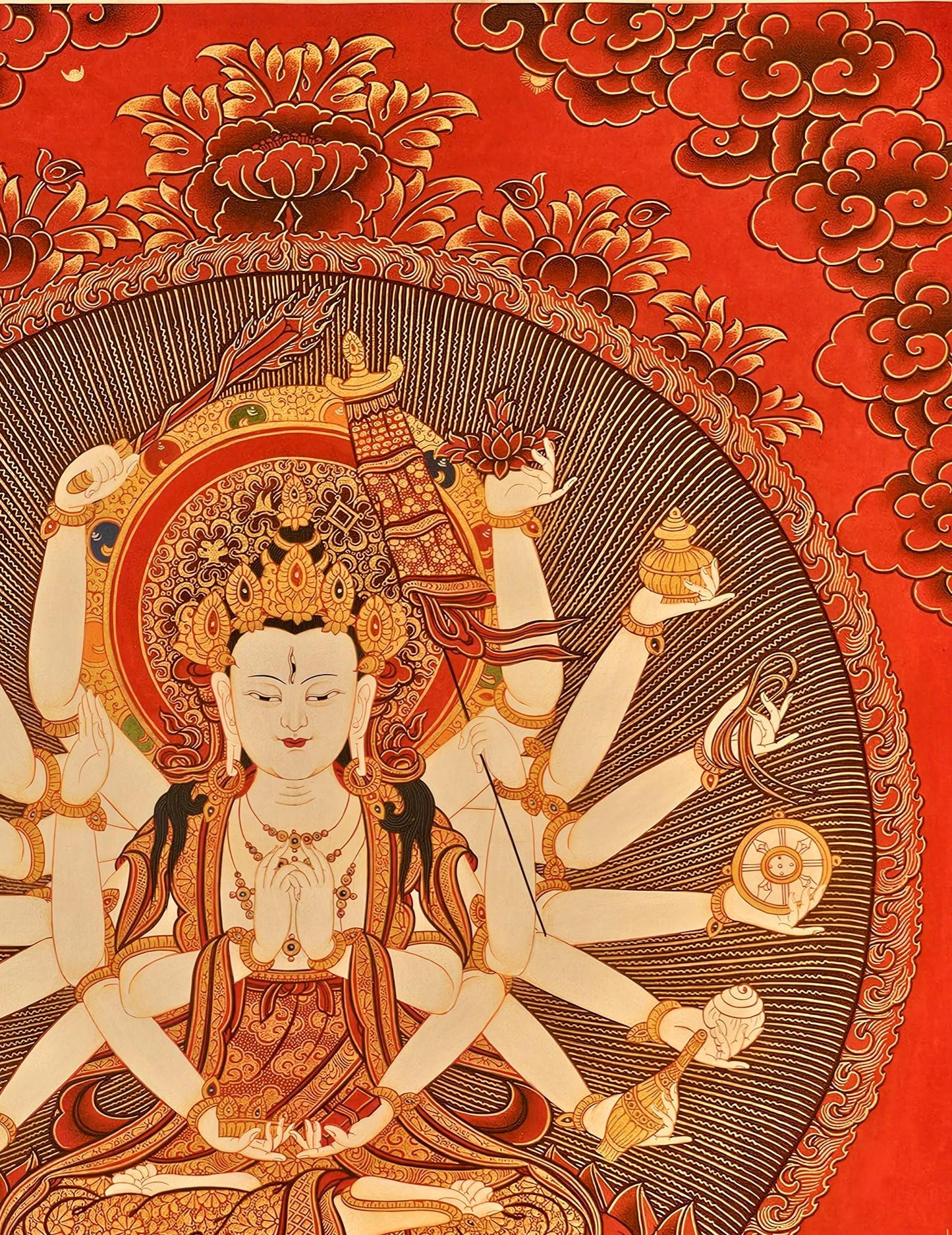 Chandi Devi Painting Hindu Goddess Wall Art Divine Feminine Power Decor Shakti Spiritual Home Gift Durga Energy Altar Poster Illustration