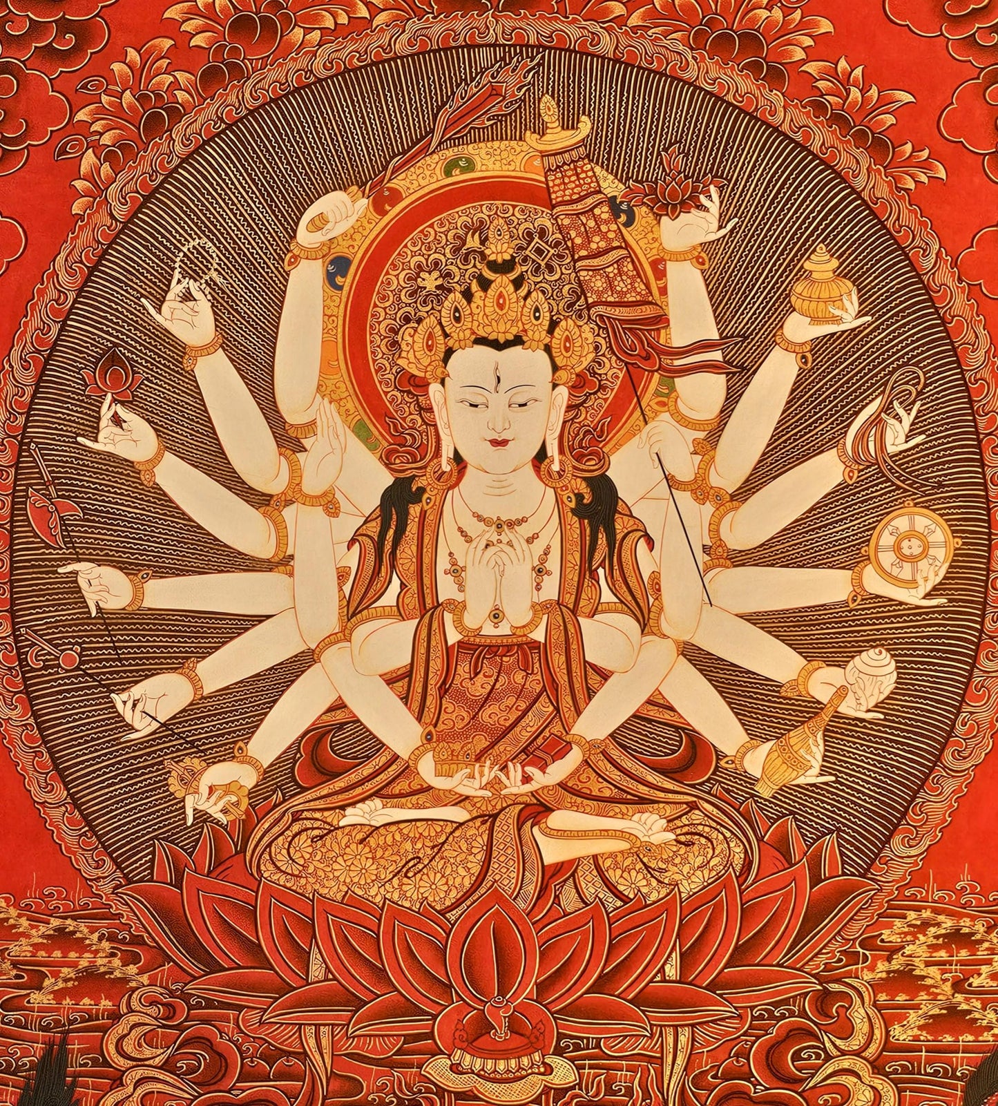 Chandi Devi Painting Hindu Goddess Wall Art Divine Feminine Power Decor Shakti Spiritual Home Gift Durga Energy Altar Poster Illustration