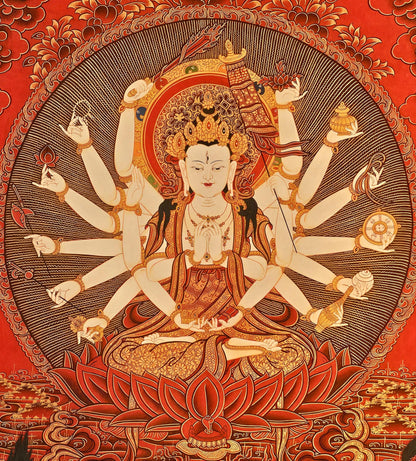 Chandi Devi Painting Hindu Goddess Wall Art Divine Feminine Power Decor Shakti Spiritual Home Gift Durga Energy Altar Poster Illustration