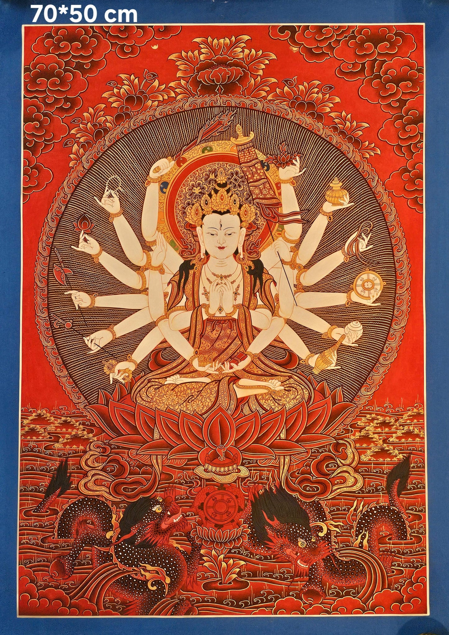 Chandi Devi Painting Hindu Goddess Wall Art Divine Feminine Power Decor Shakti Spiritual Home Gift Durga Energy Altar Poster Illustration