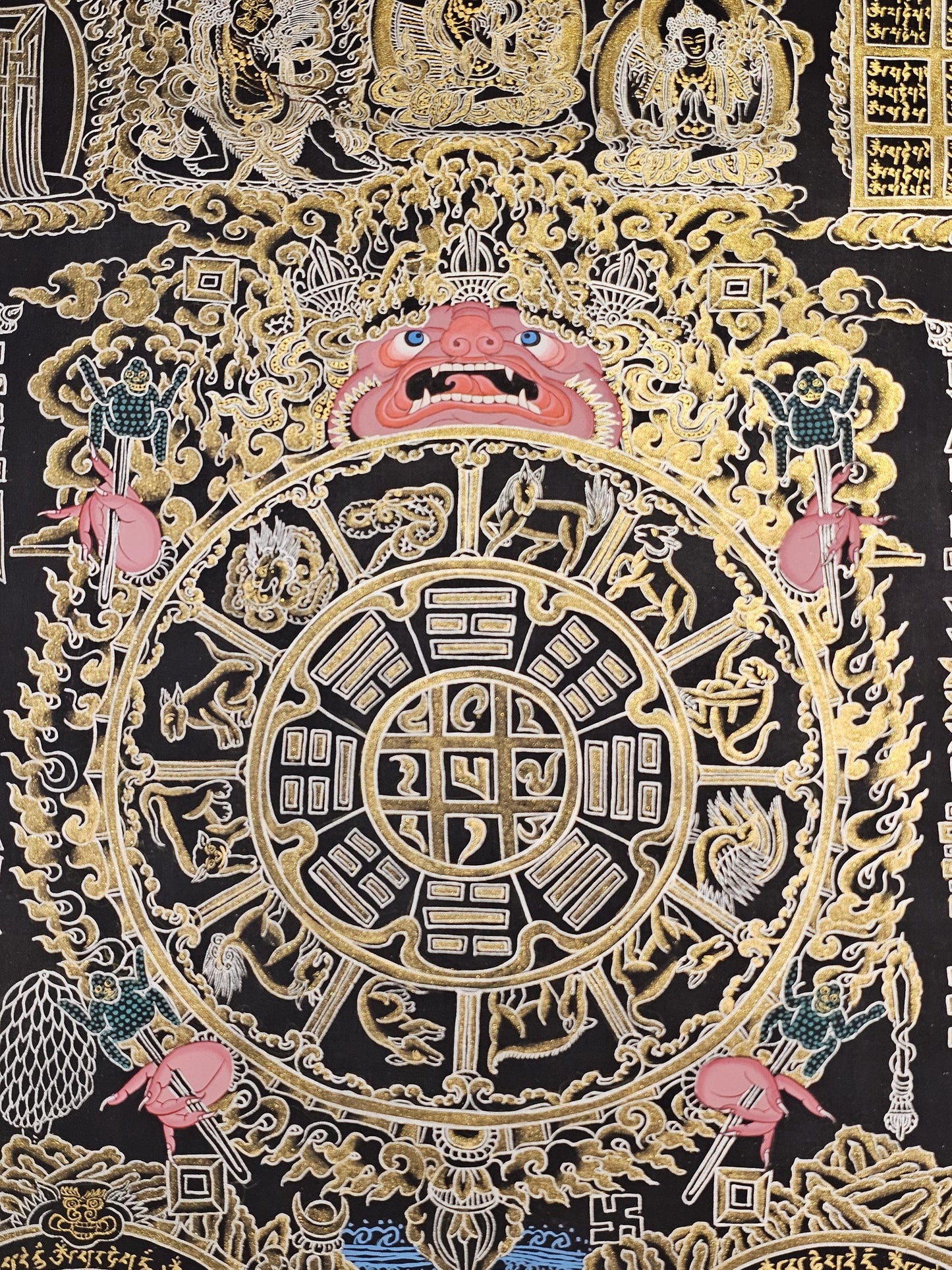 Tibetan Calendar Thangka  | Tibetan Deity Thangka for Meditation Room Decor