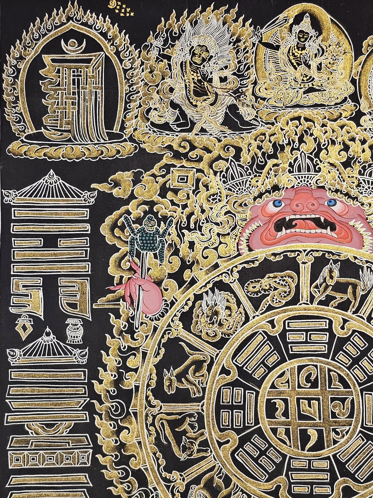 Tibetan Calendar Thangka  | Tibetan Deity Thangka for Meditation Room Decor