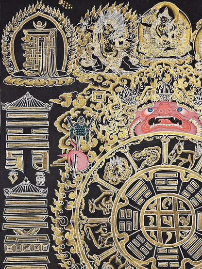 Tibetan Calendar Thangka  | Tibetan Deity Thangka for Meditation Room Decor