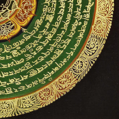 Mantra Mandala | Tibetan Buddhist Sacred Art | Spiritual Meditation Decor | Sanskrit Mantra Wall Art | Healing Energy Mandala