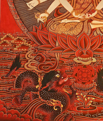 Chandi Devi Painting Hindu Goddess Wall Art Divine Feminine Power Decor Shakti Spiritual Home Gift Durga Energy Altar Poster Illustration