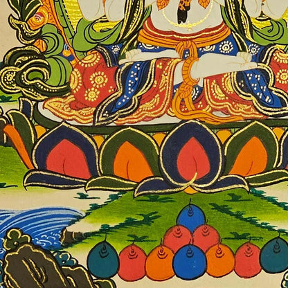 Hand Painted Chyangresi Thangka Painting on Cotton Canvas | Tibetan Avalokiteshvara Wall Art | Spiritual Buddhist Home Decor Gift