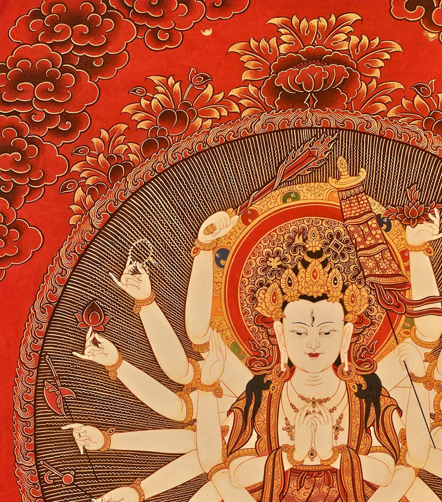 Chandi Devi Painting Hindu Goddess Wall Art Divine Feminine Power Decor Shakti Spiritual Home Gift Durga Energy Altar Poster Illustration