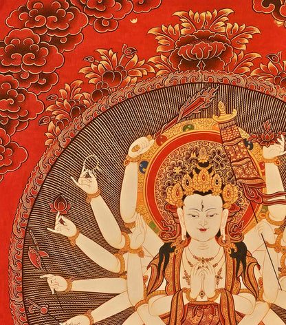 Chandi Devi Painting Hindu Goddess Wall Art Divine Feminine Power Decor Shakti Spiritual Home Gift Durga Energy Altar Poster Illustration