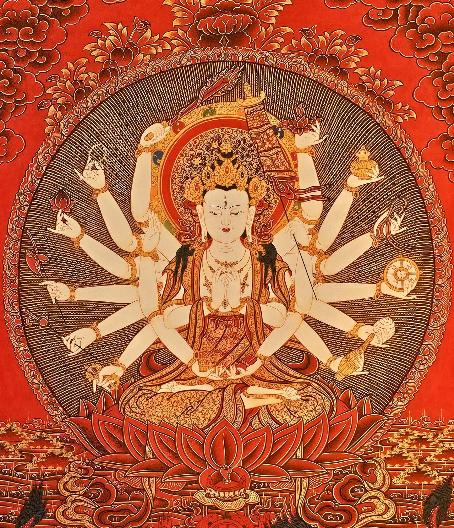 Chandi Devi Painting Hindu Goddess Wall Art Divine Feminine Power Decor Shakti Spiritual Home Gift Durga Energy Altar Poster Illustration