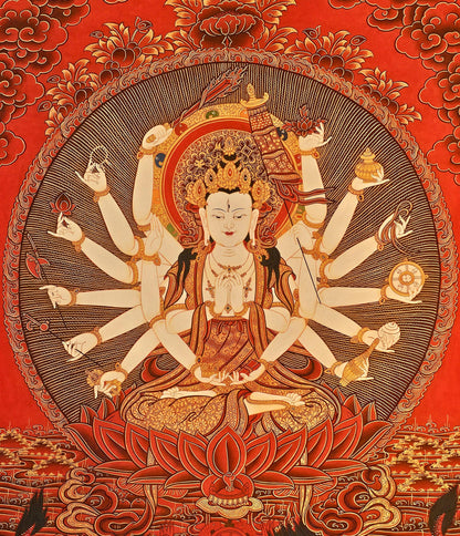 Chandi Devi Painting Hindu Goddess Wall Art Divine Feminine Power Decor Shakti Spiritual Home Gift Durga Energy Altar Poster Illustration