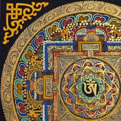 Mandala Thangka – Handcrafted Spiritual Art (20x20 cm)